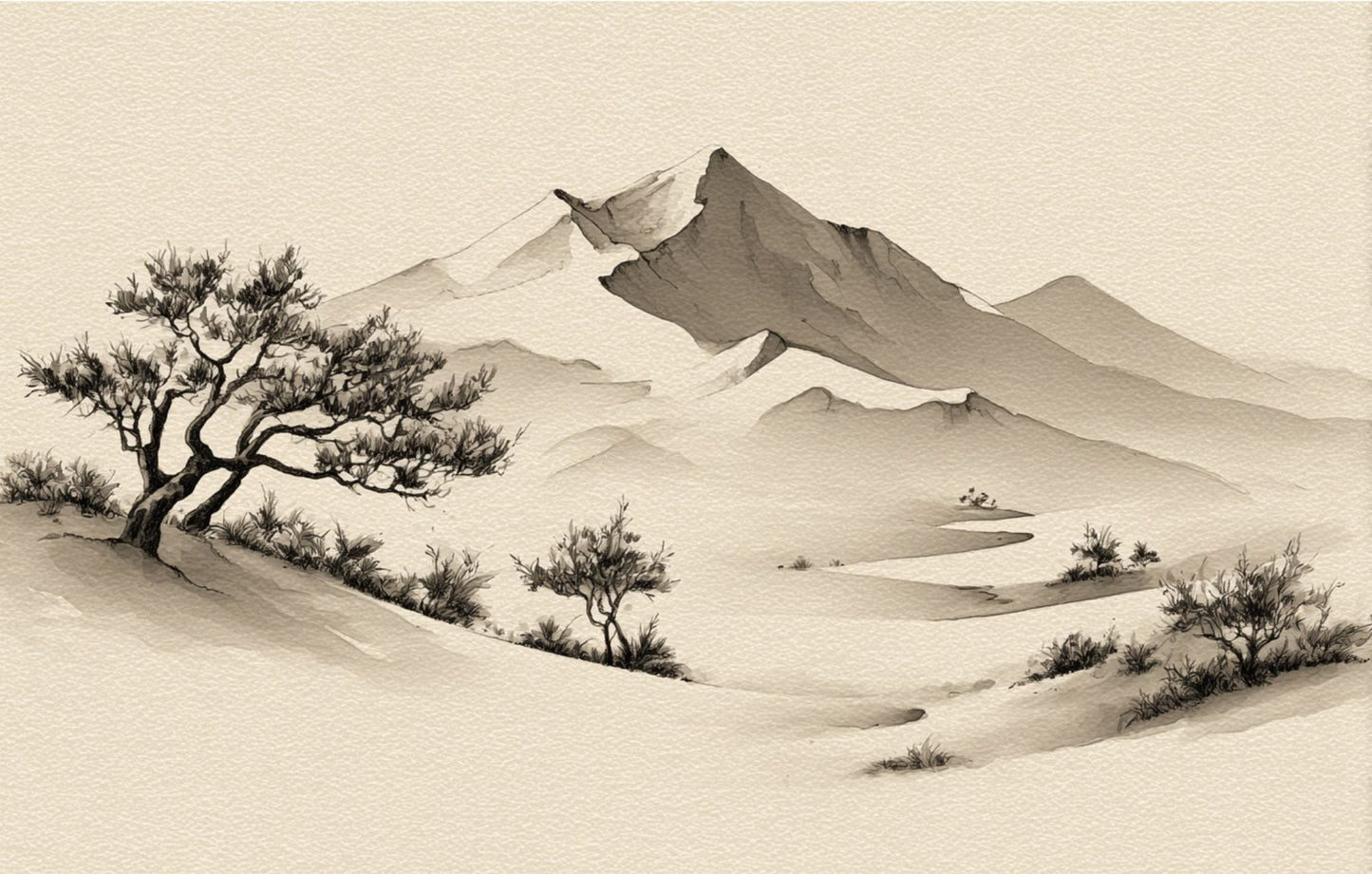 Bouteille isotherme XL avec paille "PAYSAGE TRANQUILLE" - 950ml