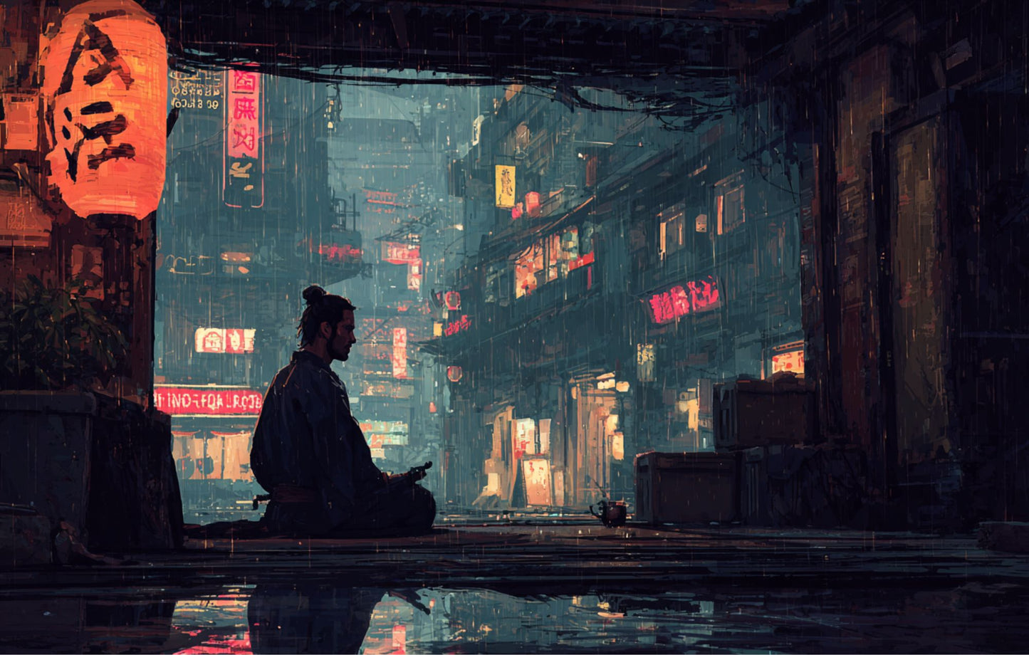 Bouteille isotherme XL avec paille "TOKYO NIGHT" - 950ml