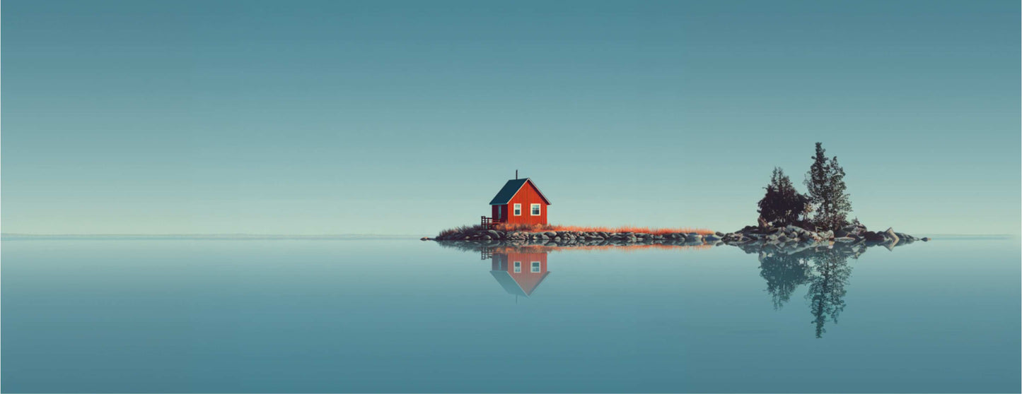 Mug Design "HOUSE ON THE LAKE" - Blanc