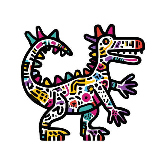 Tote Bag Shopping "KEITH HARING STYLE DINOSAUR" - French Bazar - 1583402_4533