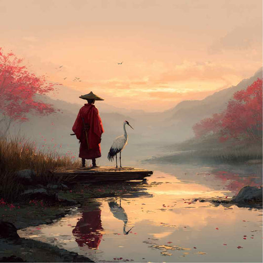 Tote Bag Shopping "L'HOMME ET LA GRUE"