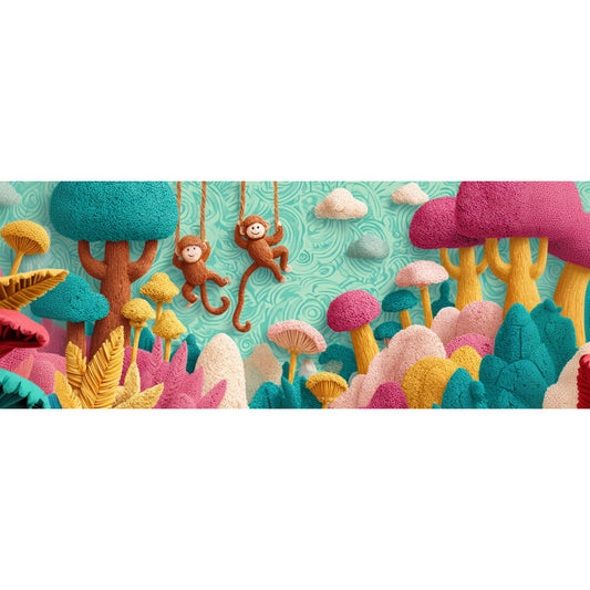 Mug Enfant "MONKEYS" - Blanc / Rose, Jaune, Bleu ou Noir - French Bazar - 8851219_11051