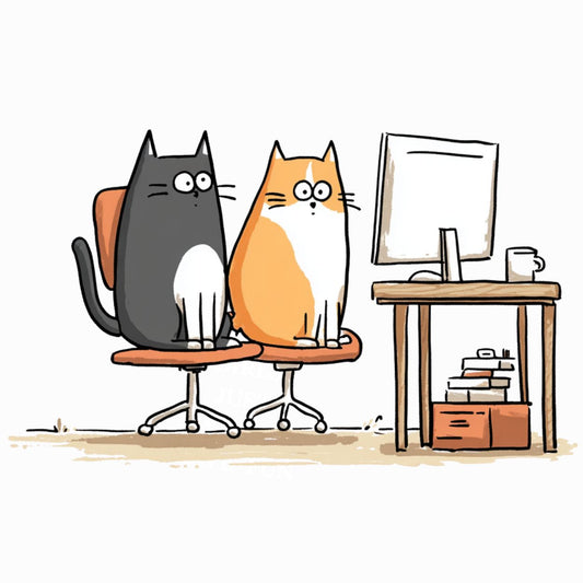 Bouteille isotherme "OFFICE CATS" - 500ml - Blanc - French Bazar - 8484392_10798