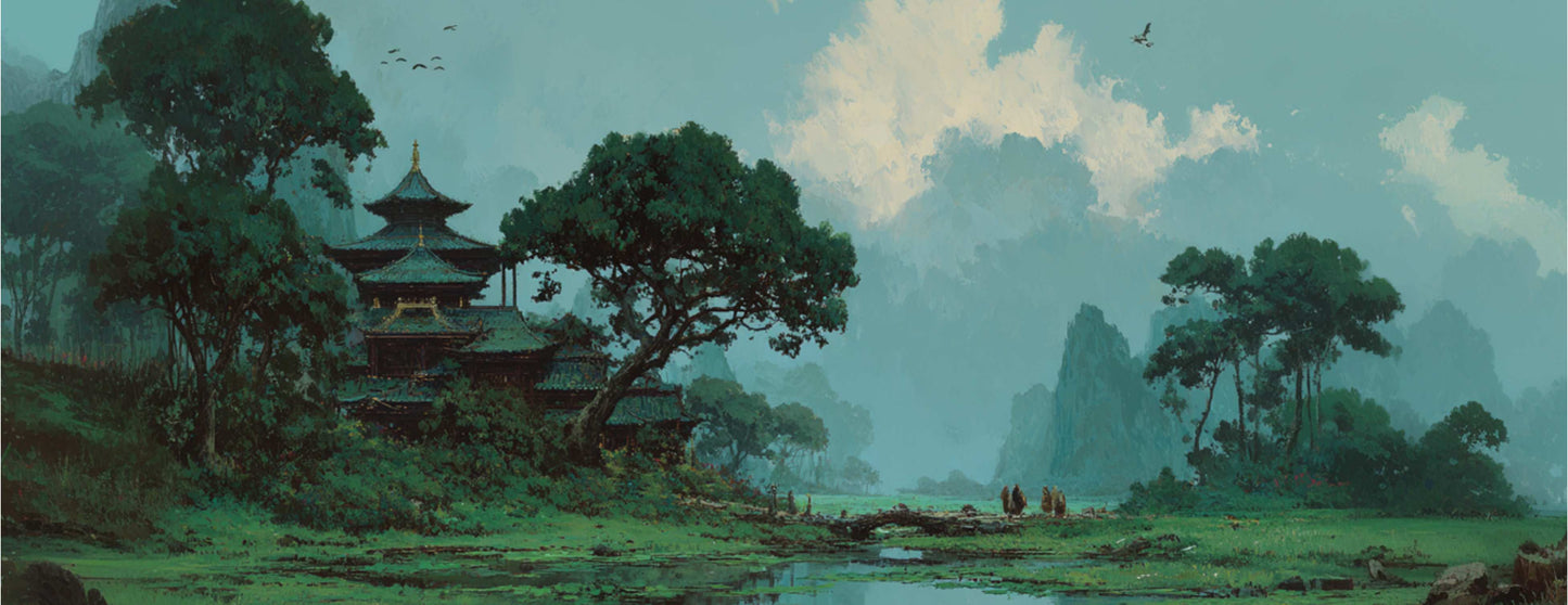 Mug Original "PAYSAGE D'ASIE" - Noir