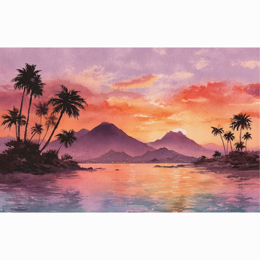 Bouteille isotherme "SUNSET ISLAND" - 500ml - Blanc ou Noir