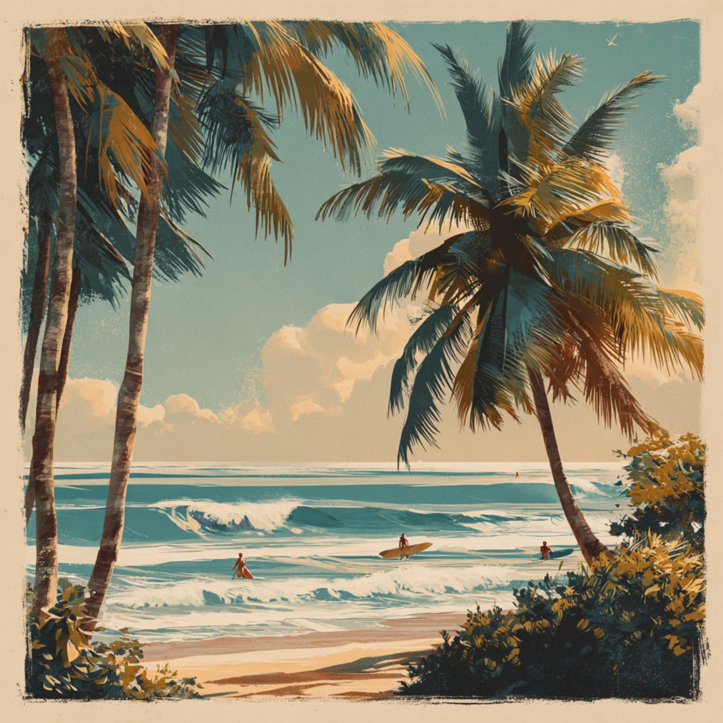 Tote Bag Bio "SURF BEACH" - Beige