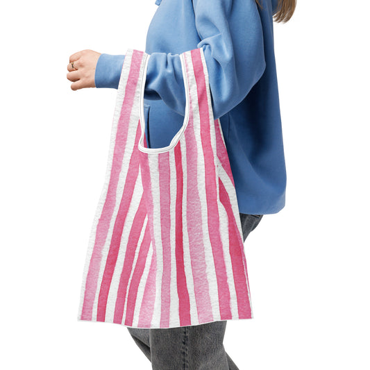 Sac Shopping Léger "RAYURES ROSES" - French Bazar - 6284192_22801