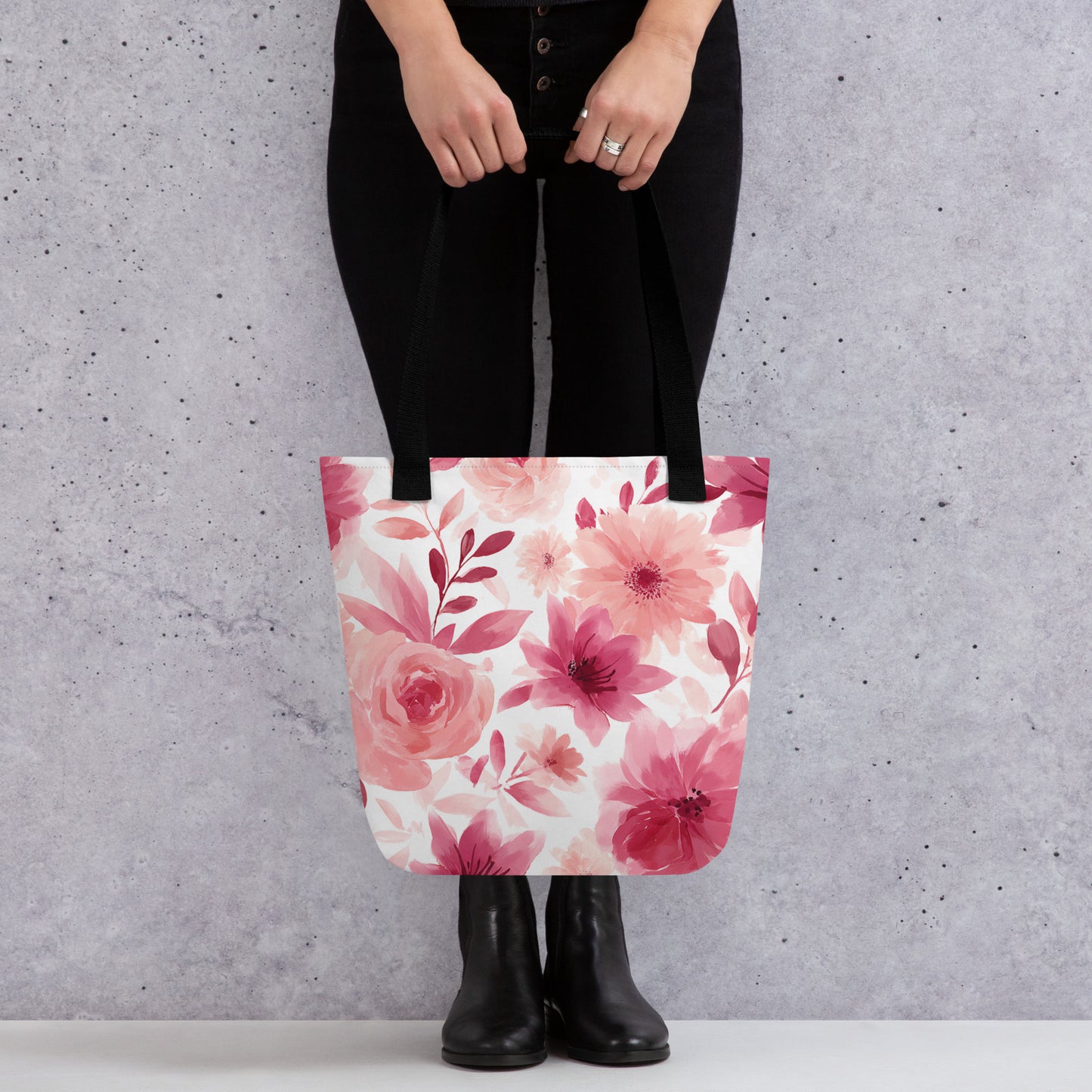 Tote Bag Shopping "PINK FLOWERS"