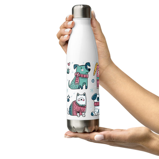Bouteille isotherme "ANIMAUX ENFANTINS" - 500ml - Blanc