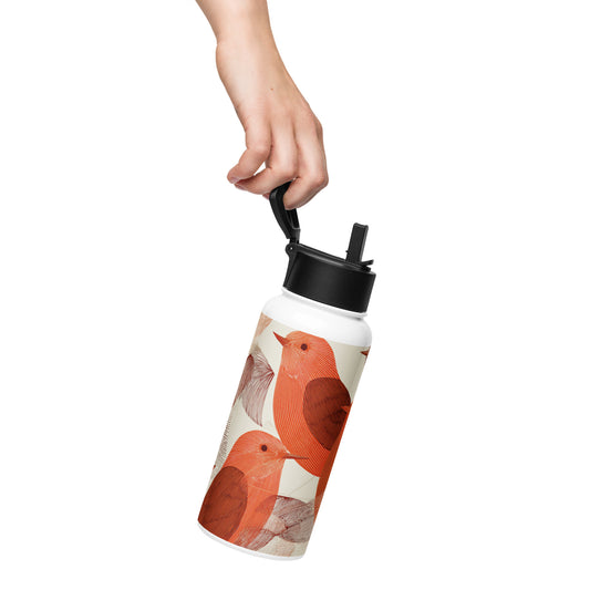 Bouteille isotherme XL avec paille "RED BIRDS" - 950ml
