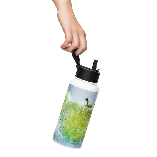 Bouteille isotherme XL avec paille "POMMES VERTES" - 950ml