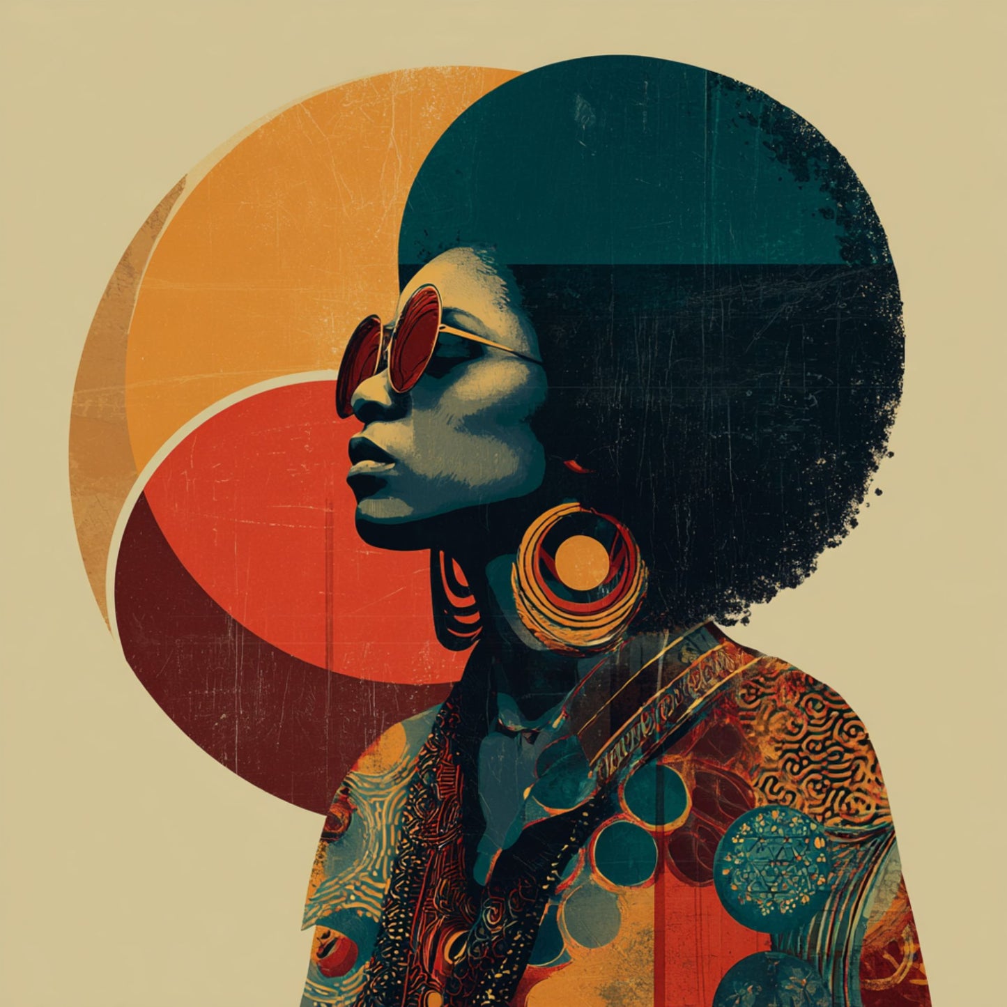 Tote Bag Bio "AFRO POWER" - Beige