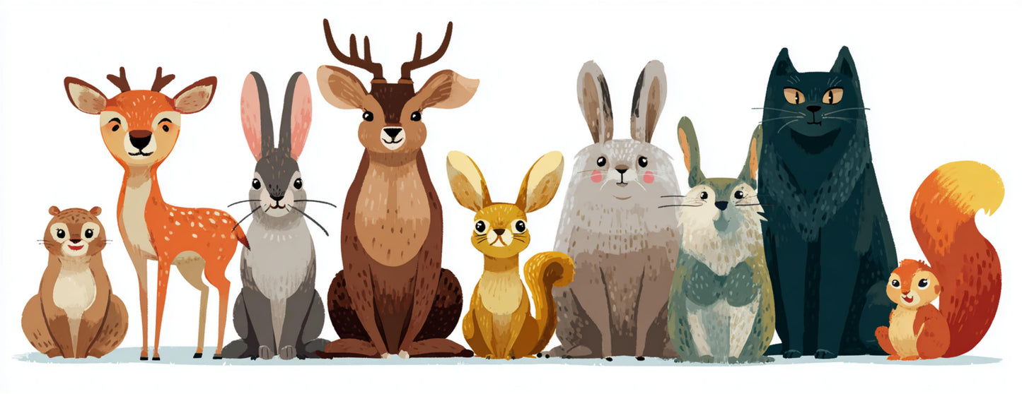 Mug Enfants "ANIMAUX DE LA FORÊT" - Blanc