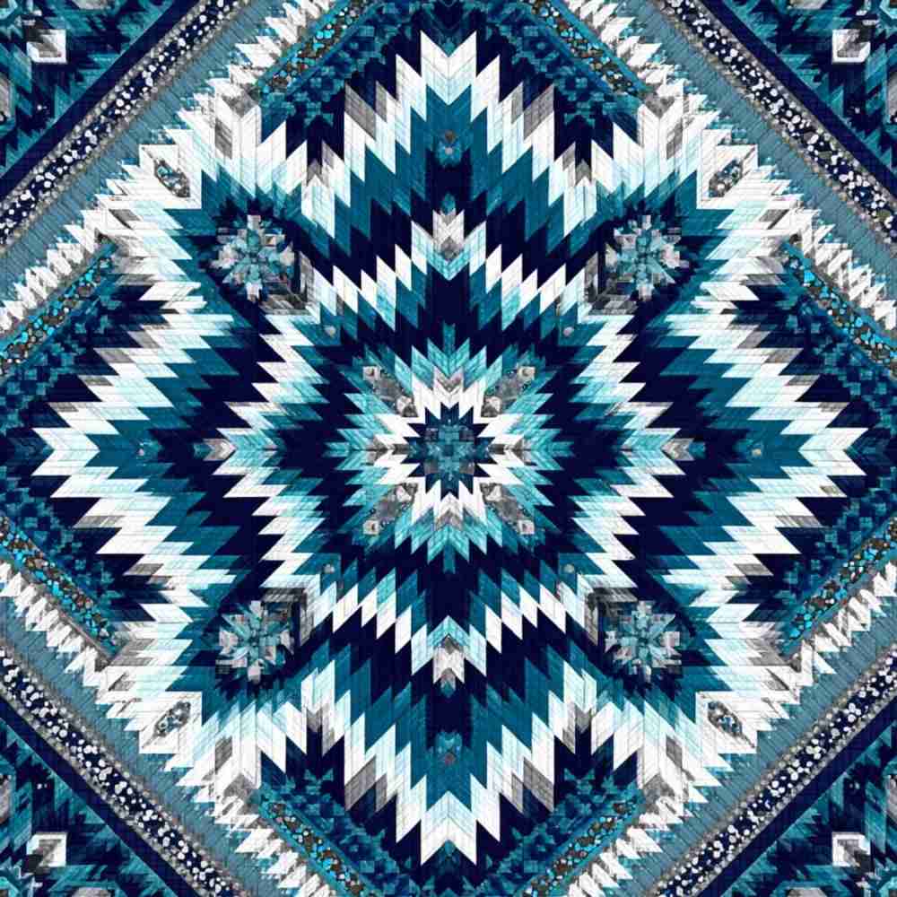 Tote Bag Shopping "BLUE QUILT"