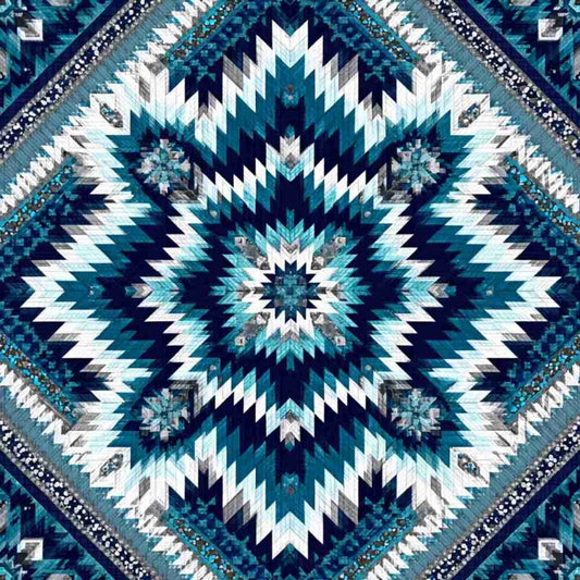 Tote Bag Shopping "BLUE QUILT"