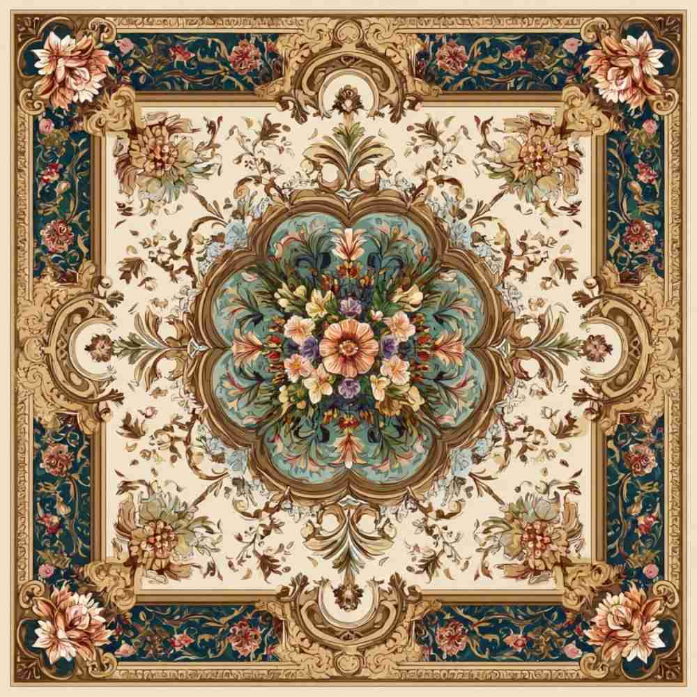 Tote Bag Shopping "CARRÉ FLEURI"