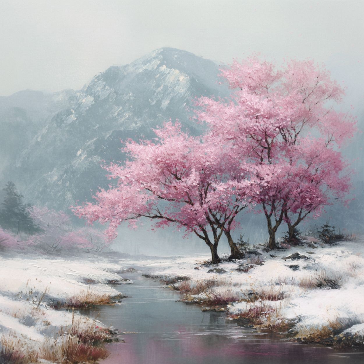 Tote Bag Shopping "CERISIERS EN HIVER" - French Bazar - 4998357_4533