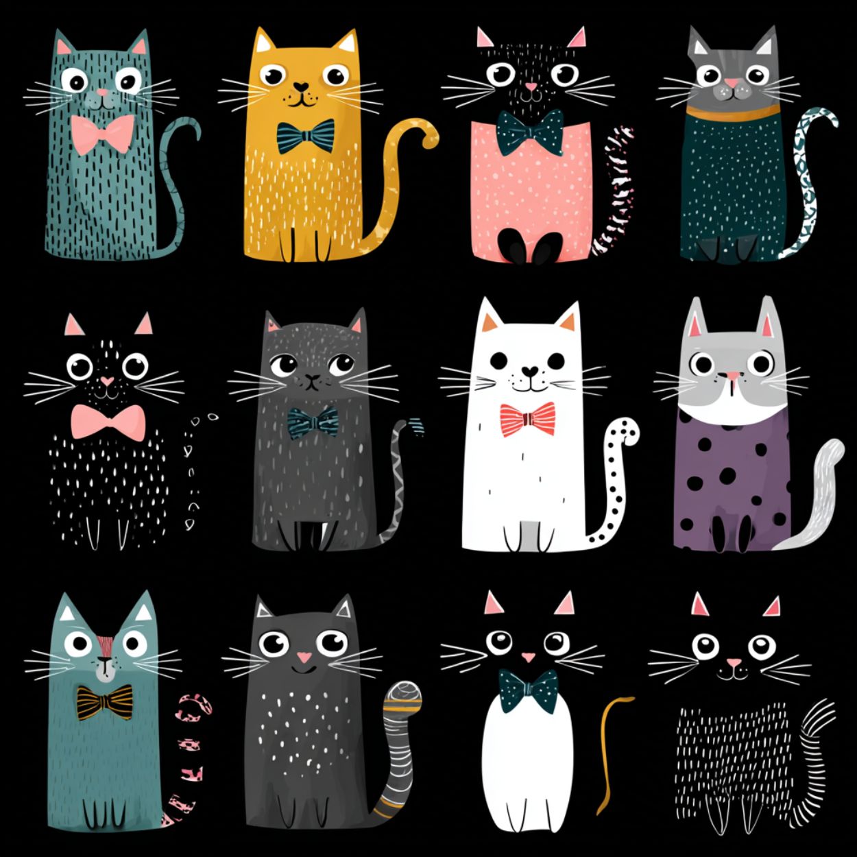 Grand Tote Bag Bio "CHATS" - Noir - French Bazar - 9573513_10732