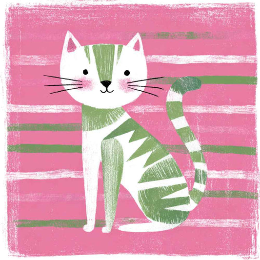 Tote Bag Bio "LE CHAT VERT" - Beige et Noir