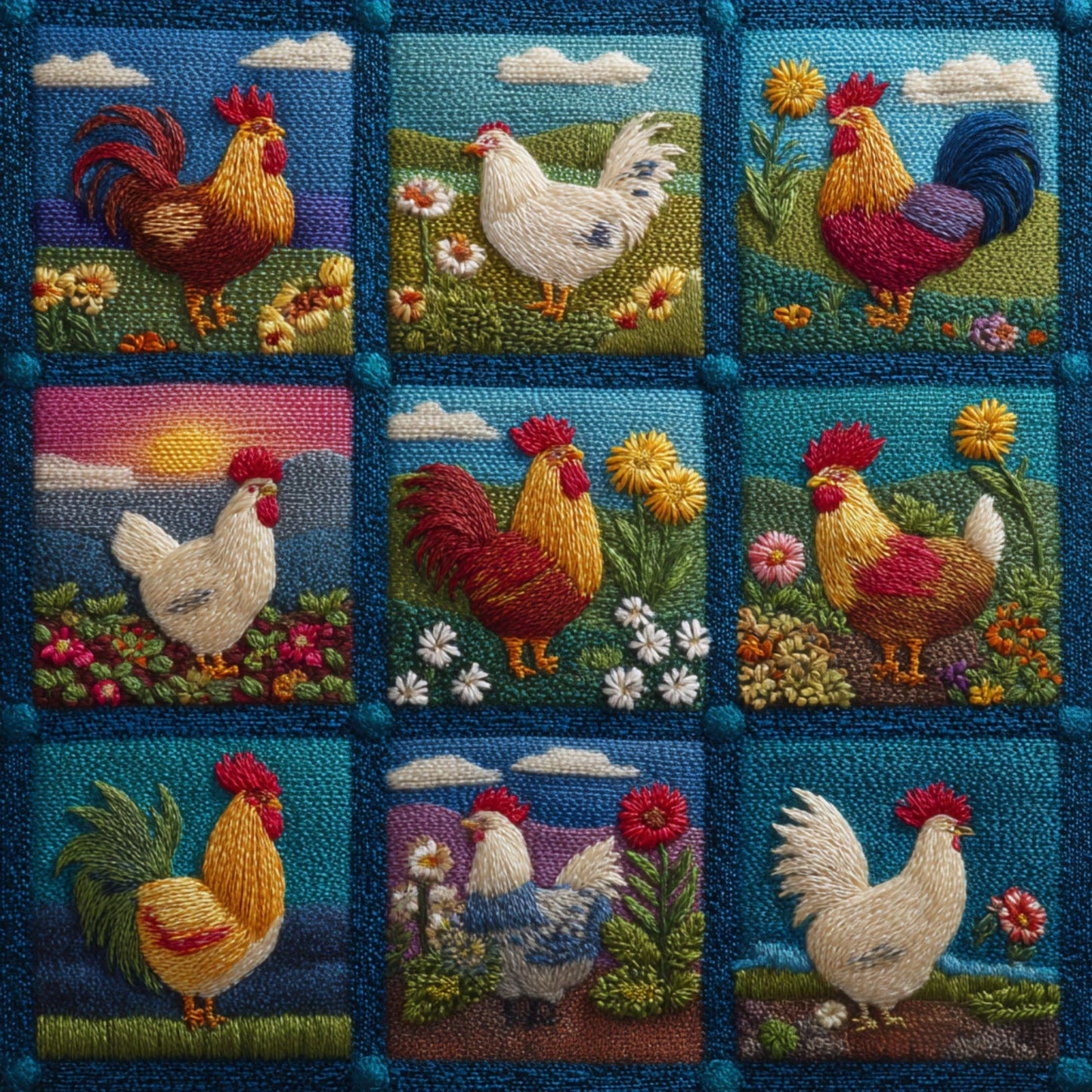 Tote Bag Shopping "PATCHWORK BASSE-COUR"