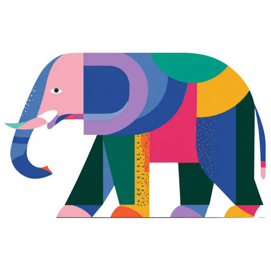 Bouteille isotherme "ÉLÉPHANT MULTICOLORE" - 500ml - Blanc ou Noir