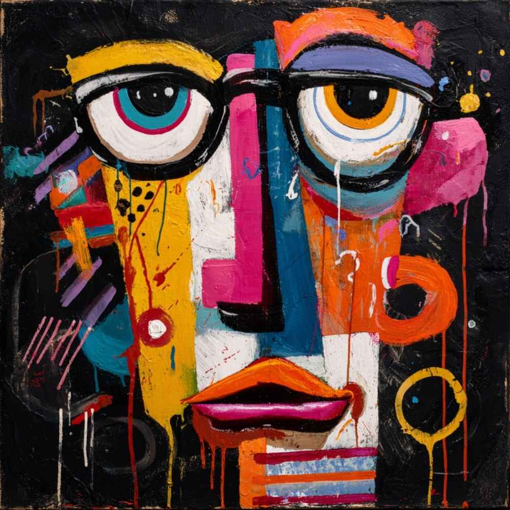 Grand Tote Bag Bio "FACE" - Noir