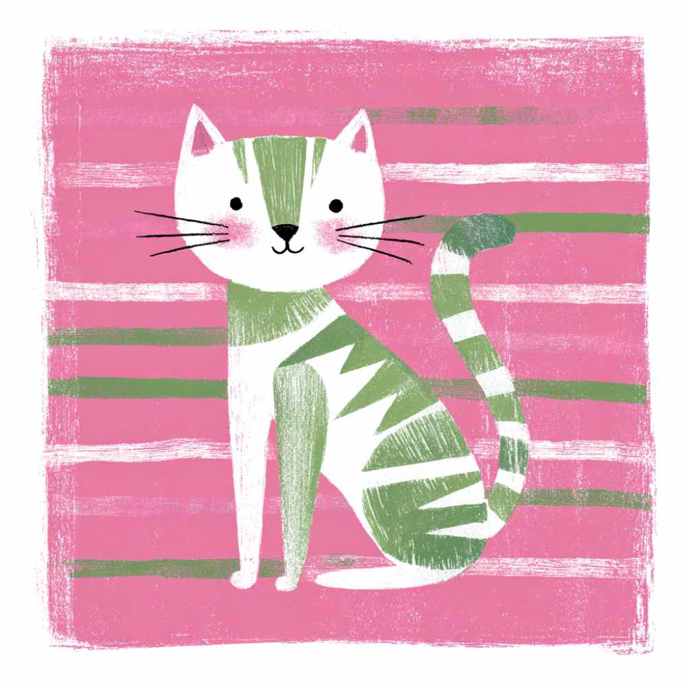 Tote Bag Shopping "GREEN CAT"