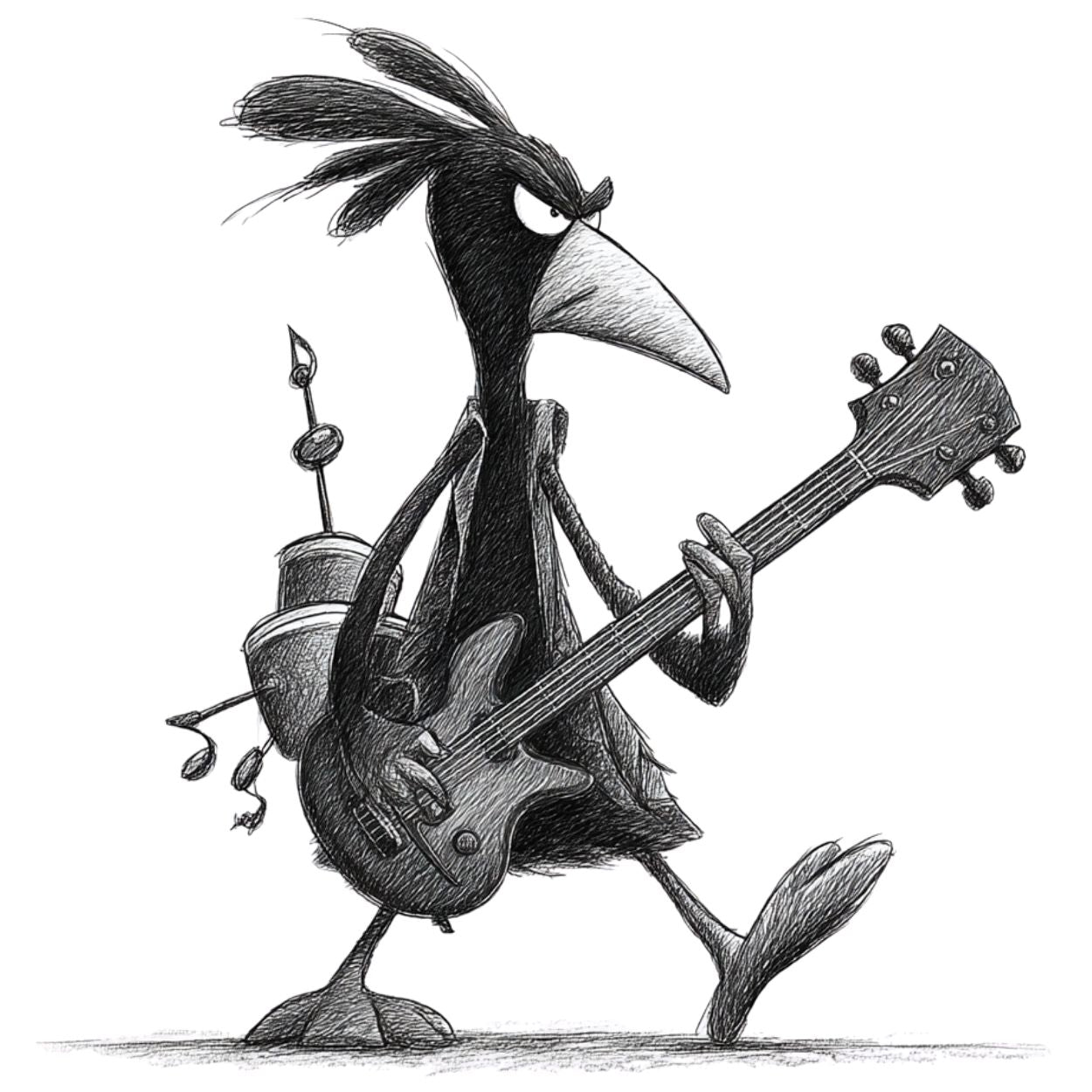 Tote Bag Bio "GUITAR BIRD" - Beige - French Bazar - 6277679_10458