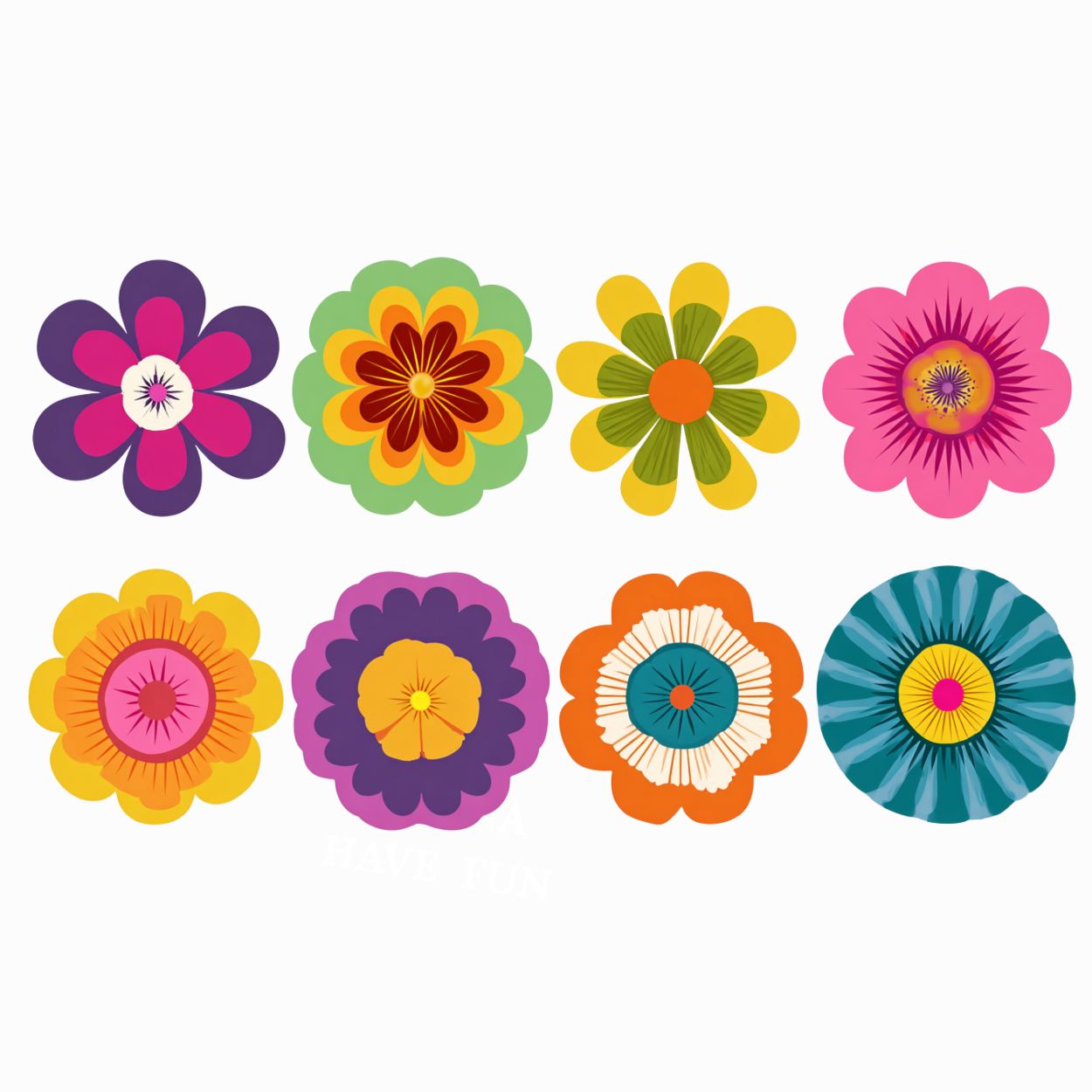 Bouteille isotherme "HIPPY FLOWERS" - 500ml - Noir ou Blanc