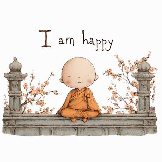 Bouteille isotherme "I AM HAPPY" - 500ml - Blanc