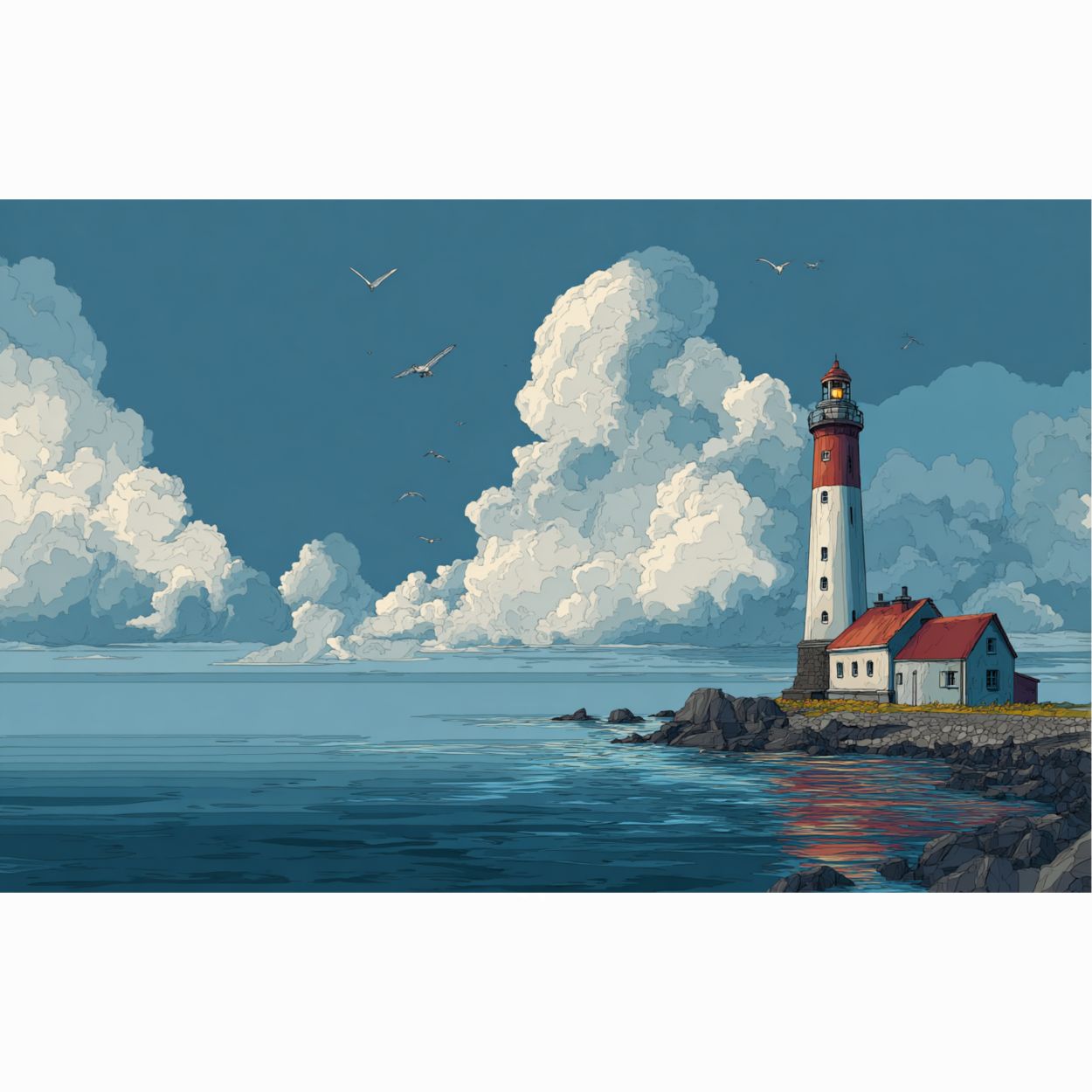 Bouteille isotherme "LE PHARE" - 500ml - Blanc - French Bazar - 3626471_10798