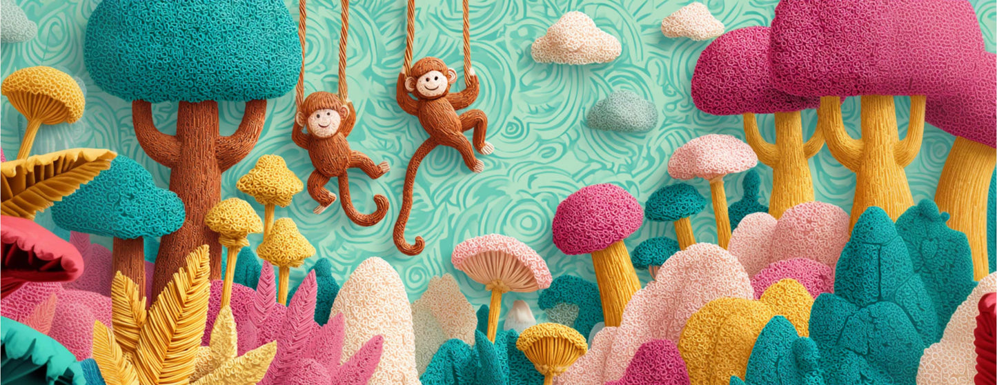 Mug Enfant "MONKEYS" - Blanc / Rose, Jaune, Bleu ou Noir