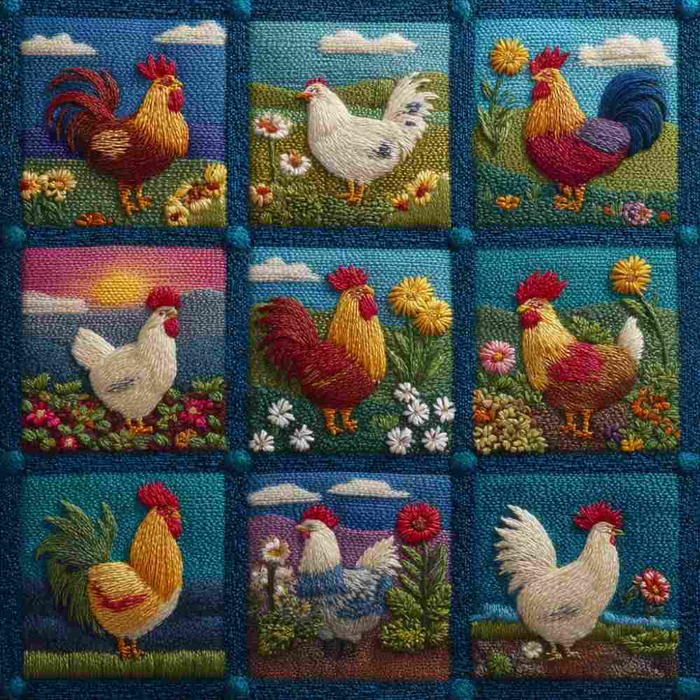 Tote Bag Shopping "PATCHWORK BASSE-COUR"