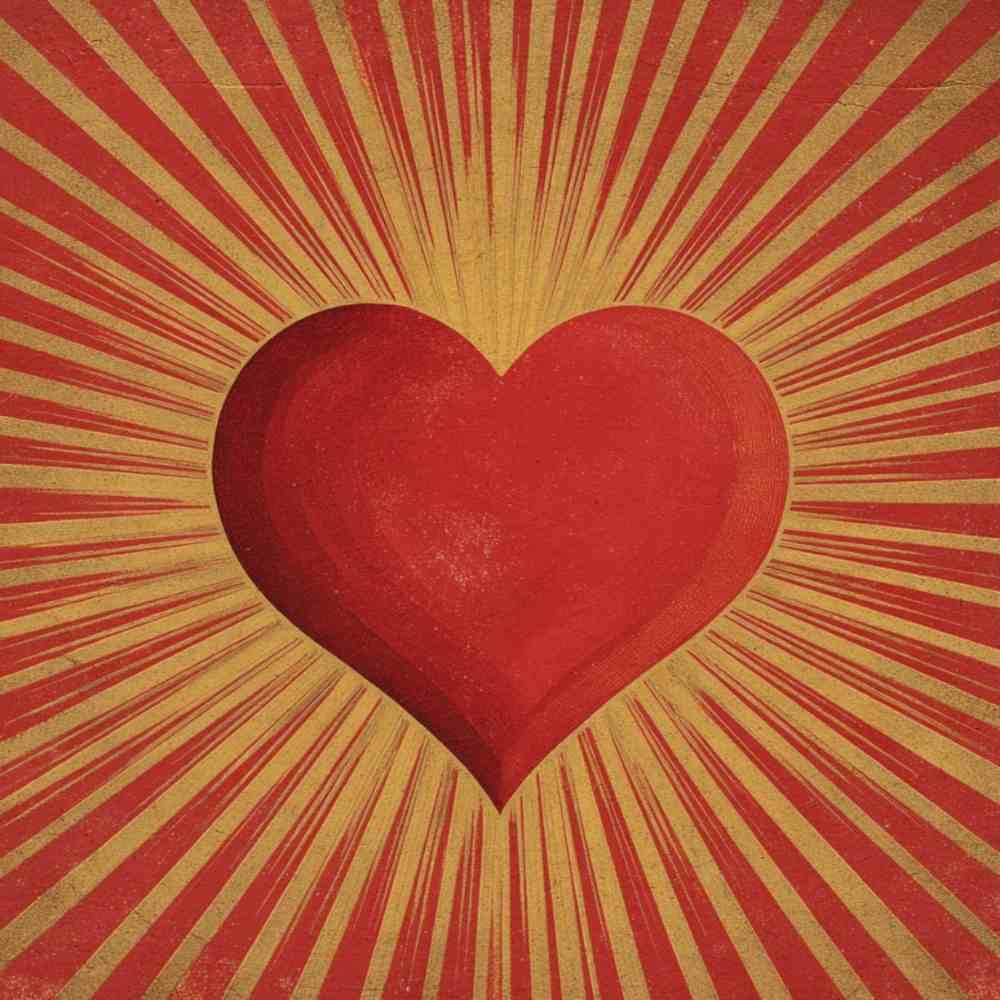 Tote Bag Shopping "RED AND GOLD HEART"