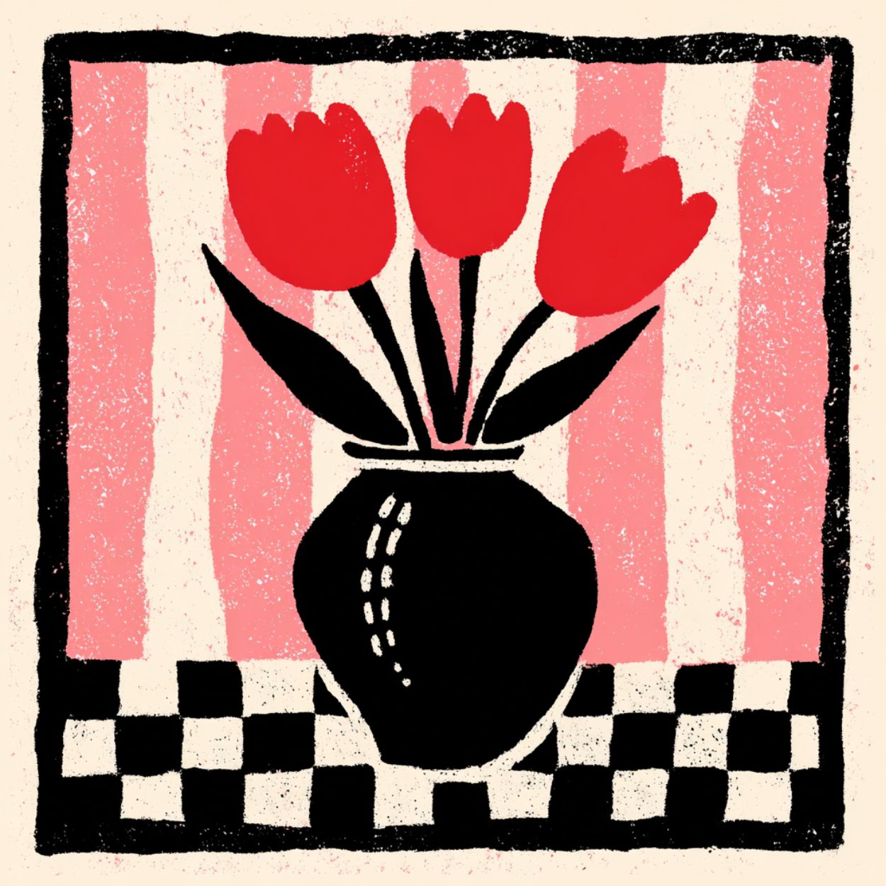 Tote Bag Shopping "RED TULIPS" - French Bazar - 7761734_4533