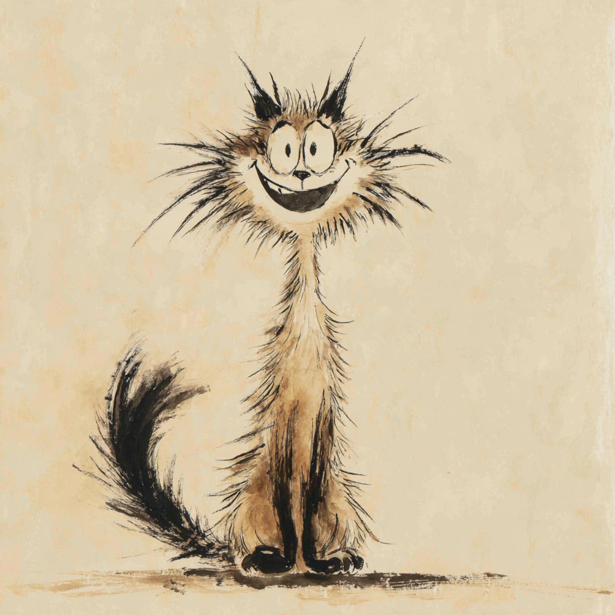 Tote Bag Bio "SMILING CAT" - Beige - French Bazar - 9875124_10458