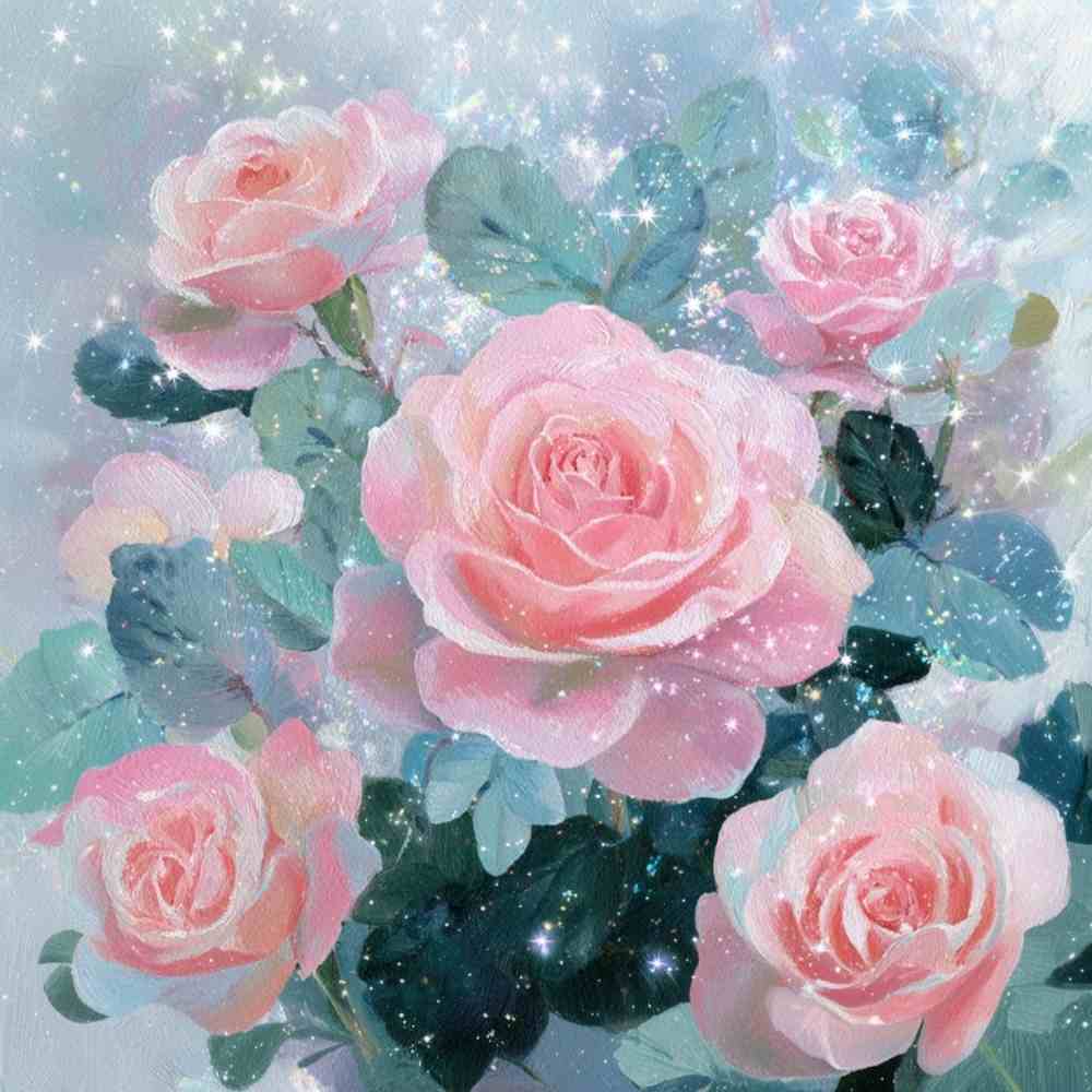 Tote Bag Shopping "SOFT ROSES"