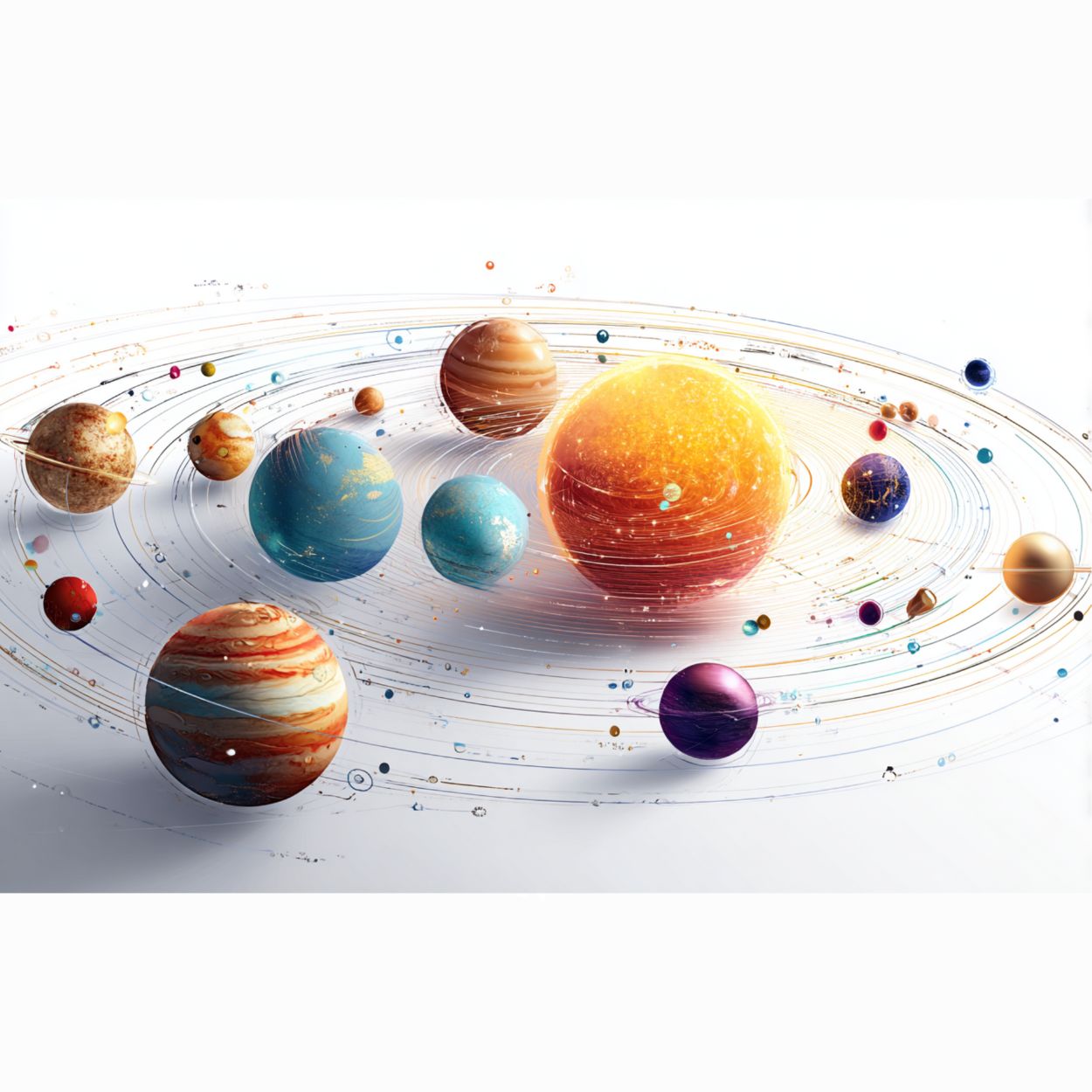 Bouteille isotherme XL avec paille "SYSTÈME SOLAIRE" - 950ml - French Bazar - 3250404_20175