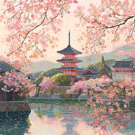 Tote Bag Shopping "TEMPLE JAPONAIS