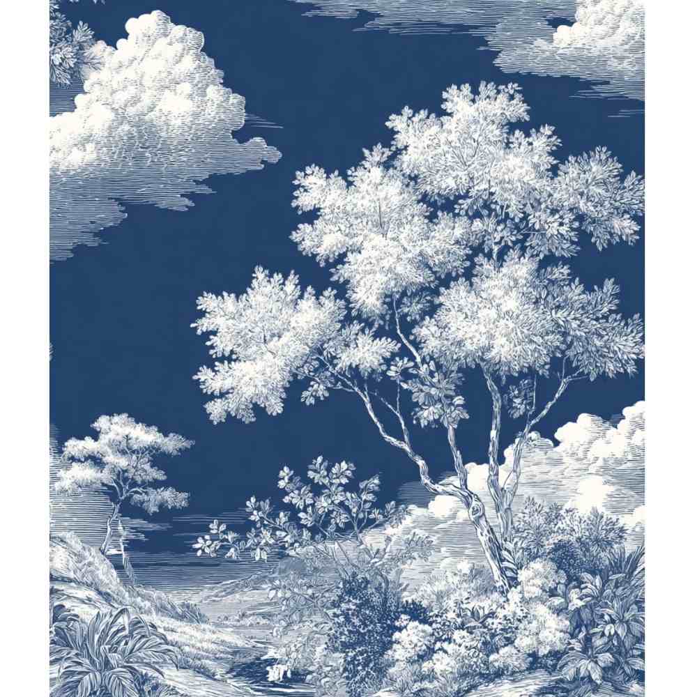 Sac Shopping Léger "TOILE DE JOUY BLEUE"