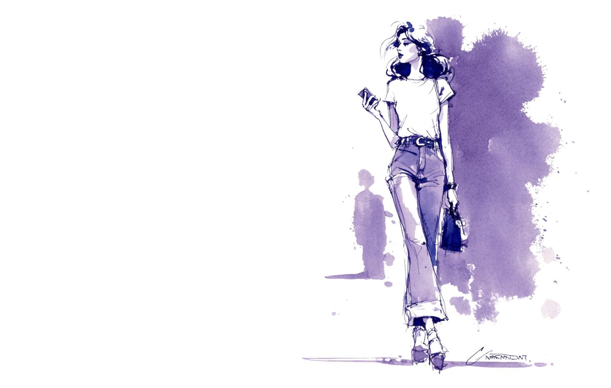 Bouteille isotherme "WALKING GIRL" - 500ml - Blanc - French Bazar - 2812104_10798