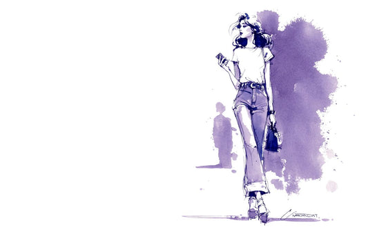 Bouteille isotherme "WALKING GIRL" - 500ml - Blanc - French Bazar - 2812104_10798