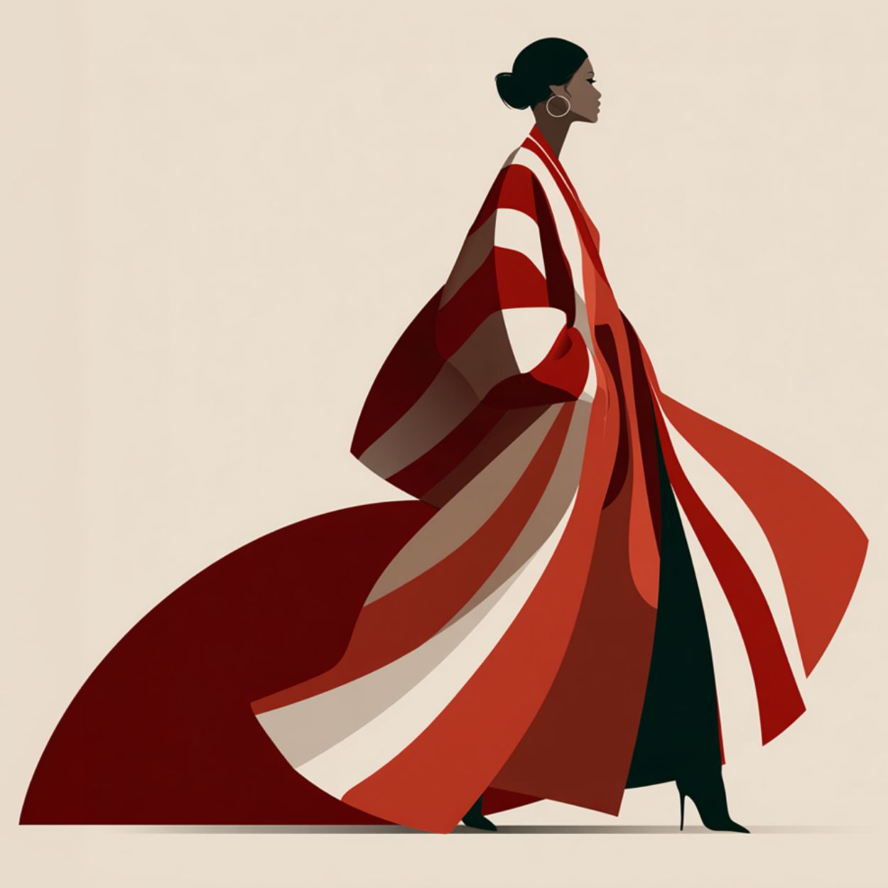 Tote Bag Bio "WOMAN IN RED" - Beige - French Bazar - 5701346_10458