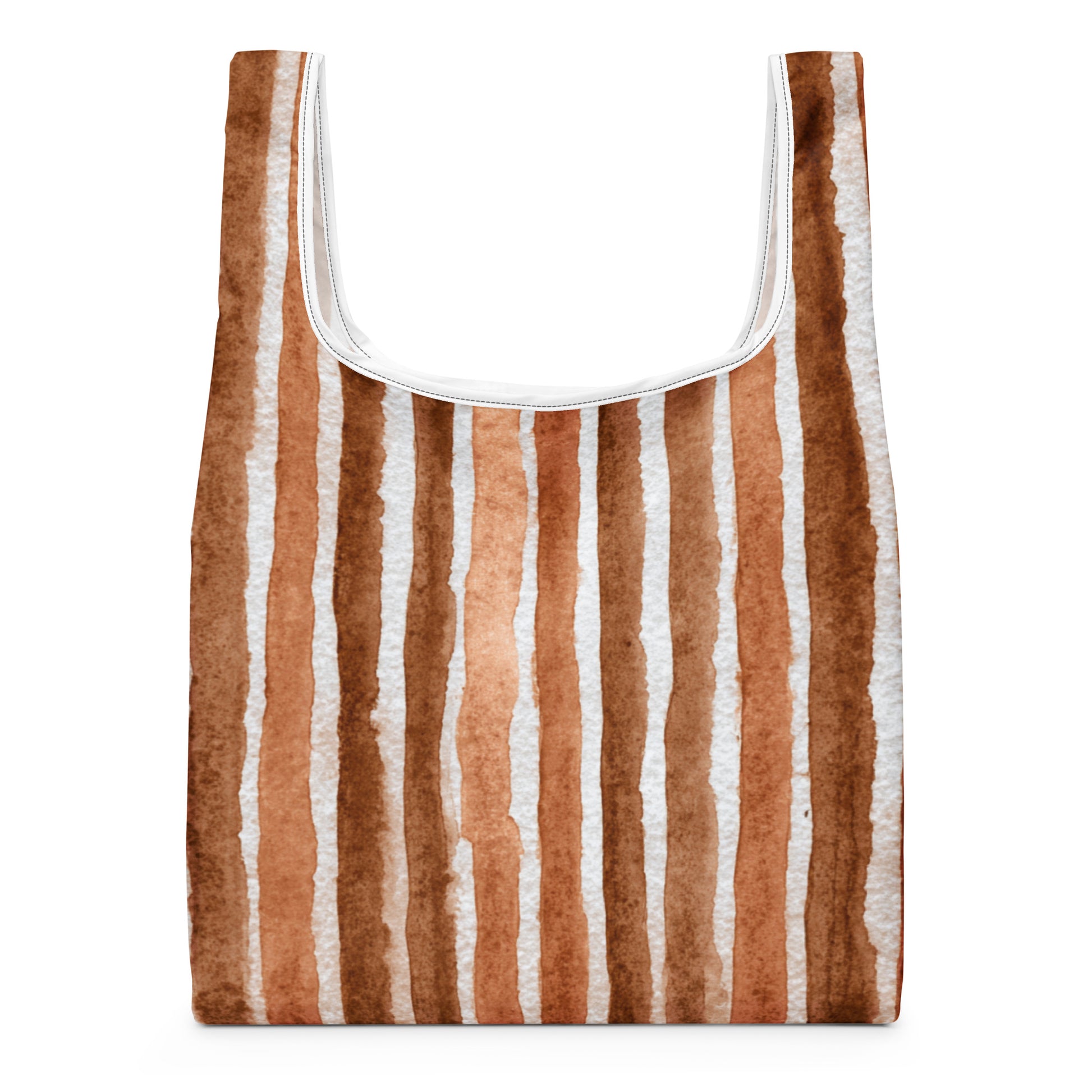 Sac Shopping Léger "RAYURES BRUNES" - French Bazar - 1253161_22801