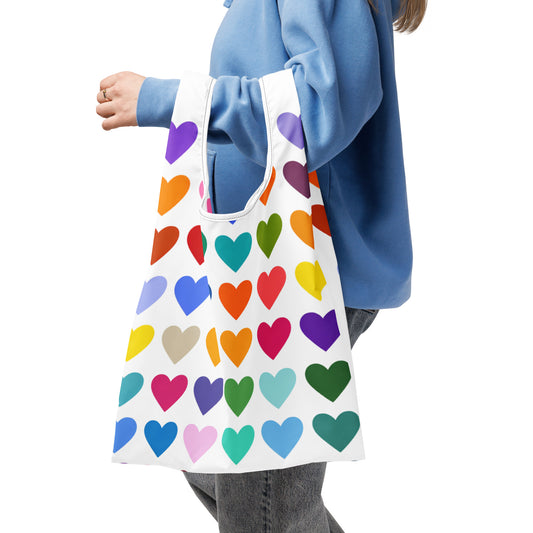 Sac Shopping Léger "COLOURED HEARTS" - French Bazar - 7685148_22801