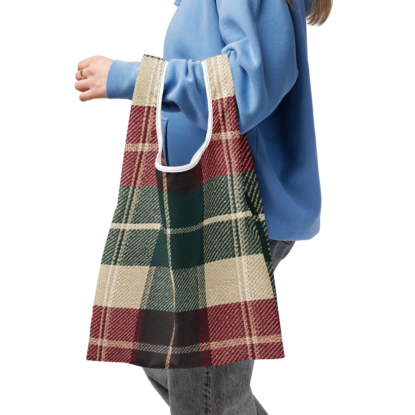 Sac Shopping Léger "TARTAN VERT ET ROUGE" - French Bazar - 2386721_22801