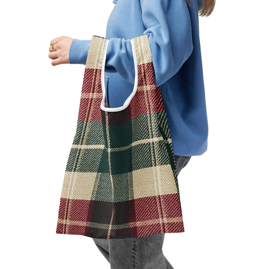 Sac Shopping Léger "TARTAN VERT ET ROUGE" - French Bazar - 2386721_22801