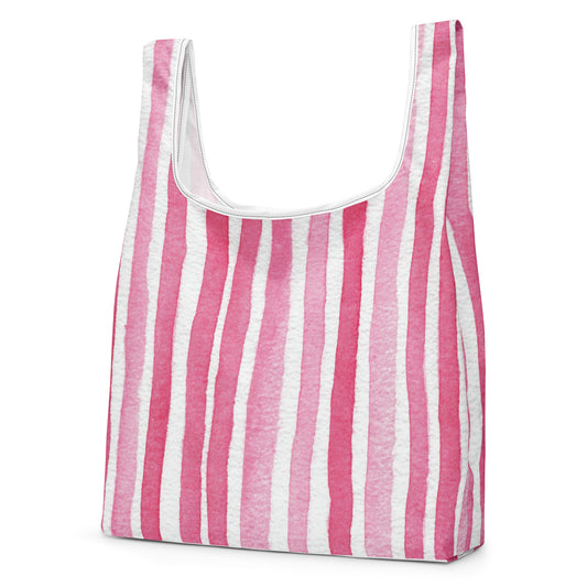 Sac Shopping Léger "RAYURES ROSES" - French Bazar - 6284192_22801