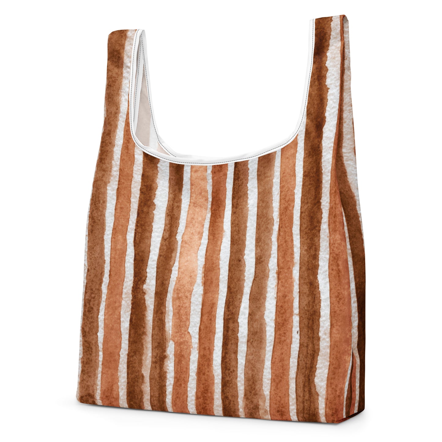 Sac Shopping Léger "RAYURES BRUNES" - French Bazar - 1253161_22801