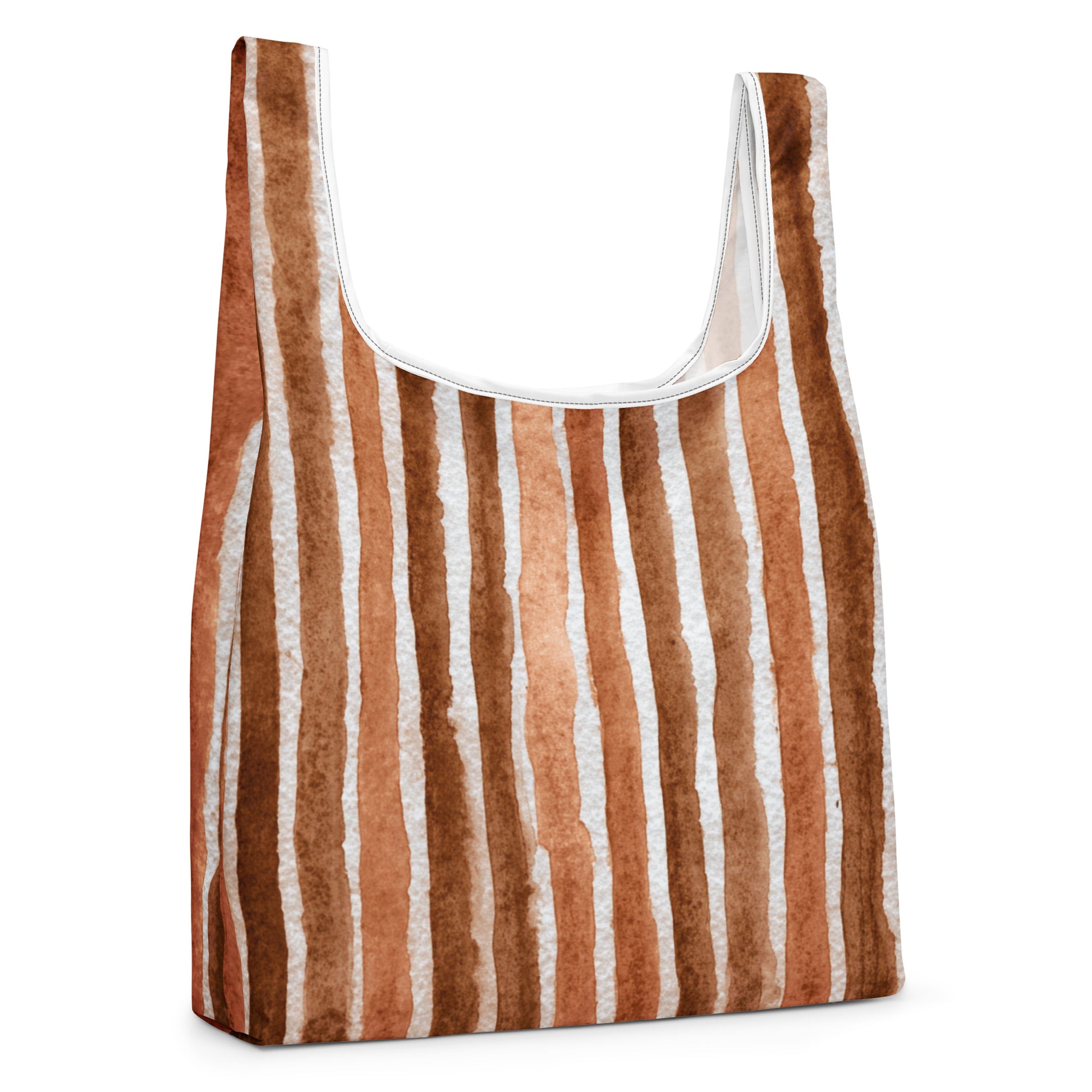 Sac Shopping Léger "RAYURES BRUNES" - French Bazar - 1253161_22801